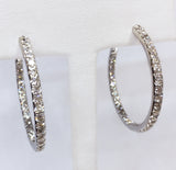 Diamond Inside/Out Hoop Earrings - Bead Set 2.64tw SI1-SI2 G-H (G.I.A)