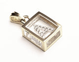 Floating Diamond Pendant: 14k White Gold (A-Z)