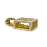 Floating Color Enhanced (HP/HT) Canary Diamond Pavé Pendant - 14k Yellow Gold