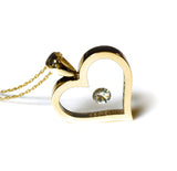 Floating Diamond Solitaire - Heart Shaped Pendant