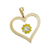 Floating Canary Diamond Heart-Shaped Pendant