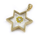 Floating Canary Diamond Star-Shaped Pendant