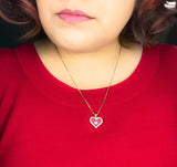 Floating Diamond Solitaire - Heart Shaped Pendant