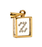 Floating Diamond Pendant: 14k Yellow Gold (A-Z)