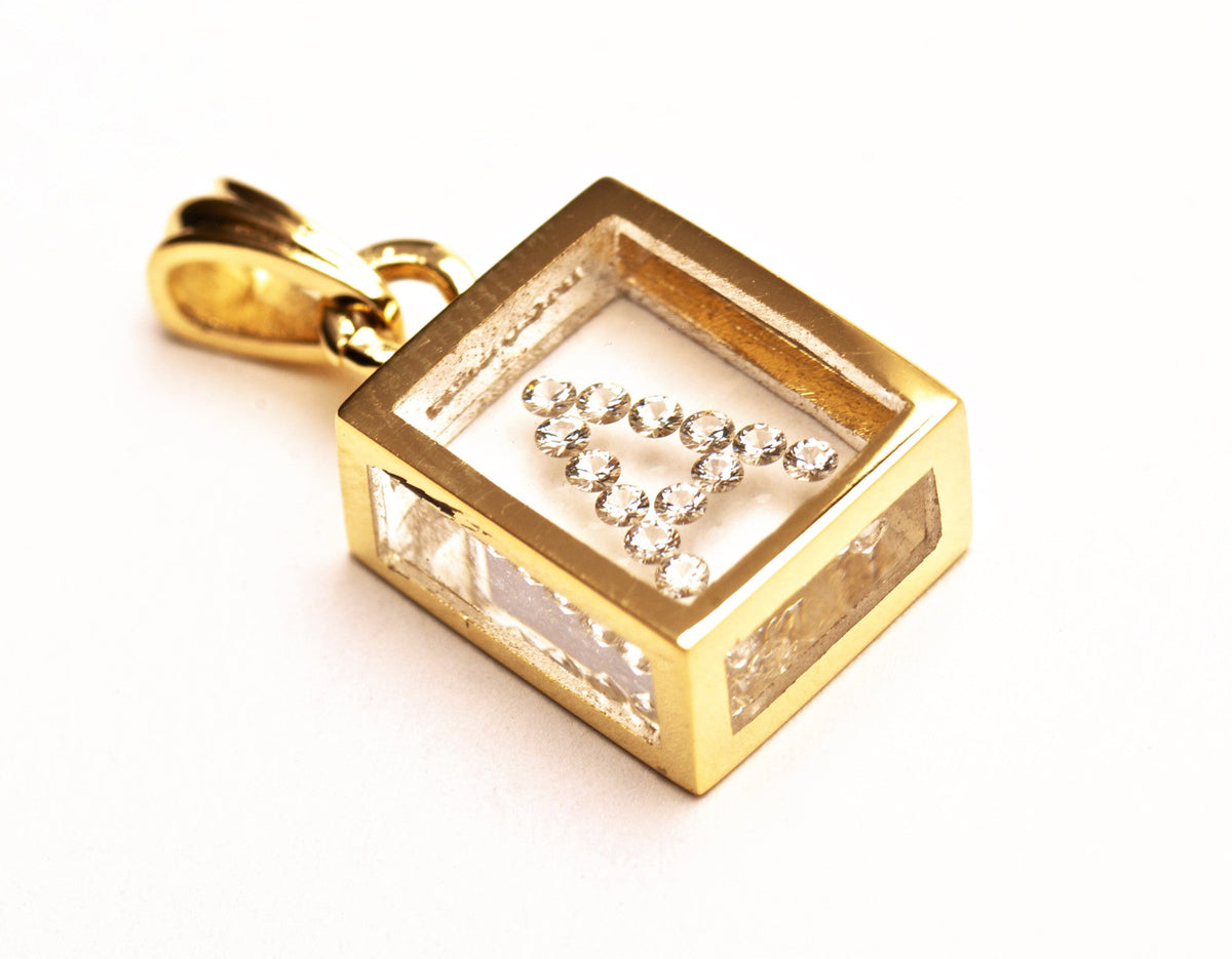 Incogem Floating Diamond Yellow Gold Pendants