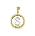 Incogem Floating Diamond Circle Pendant "S" Yellow Gold