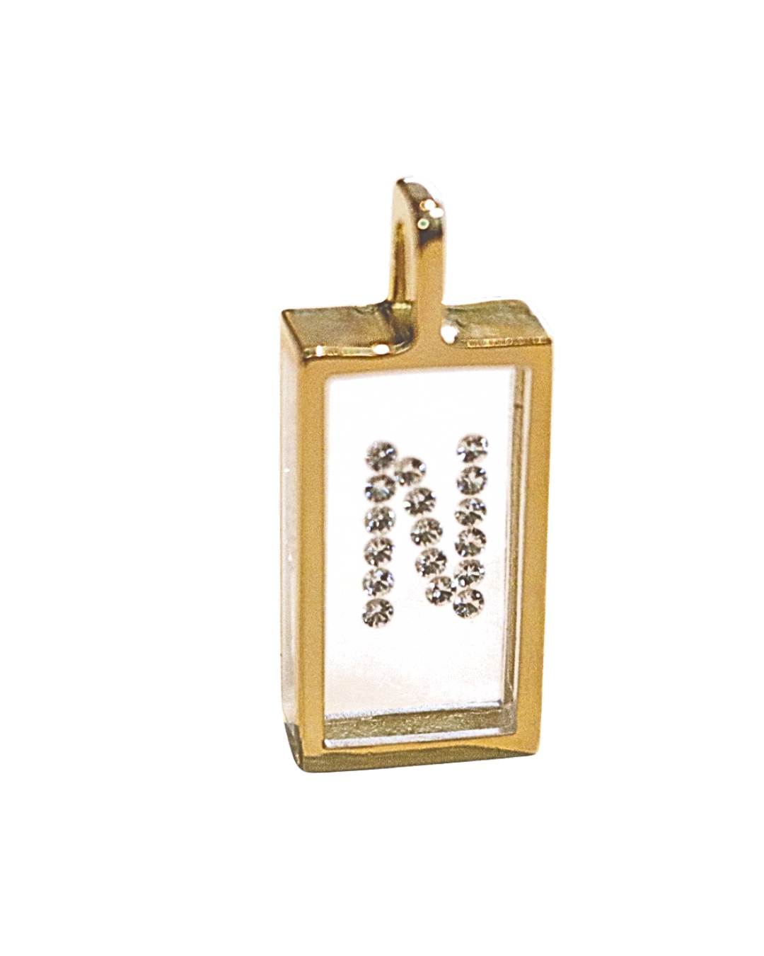 Incogem Floating Diamond Rectangle Pendant "N”