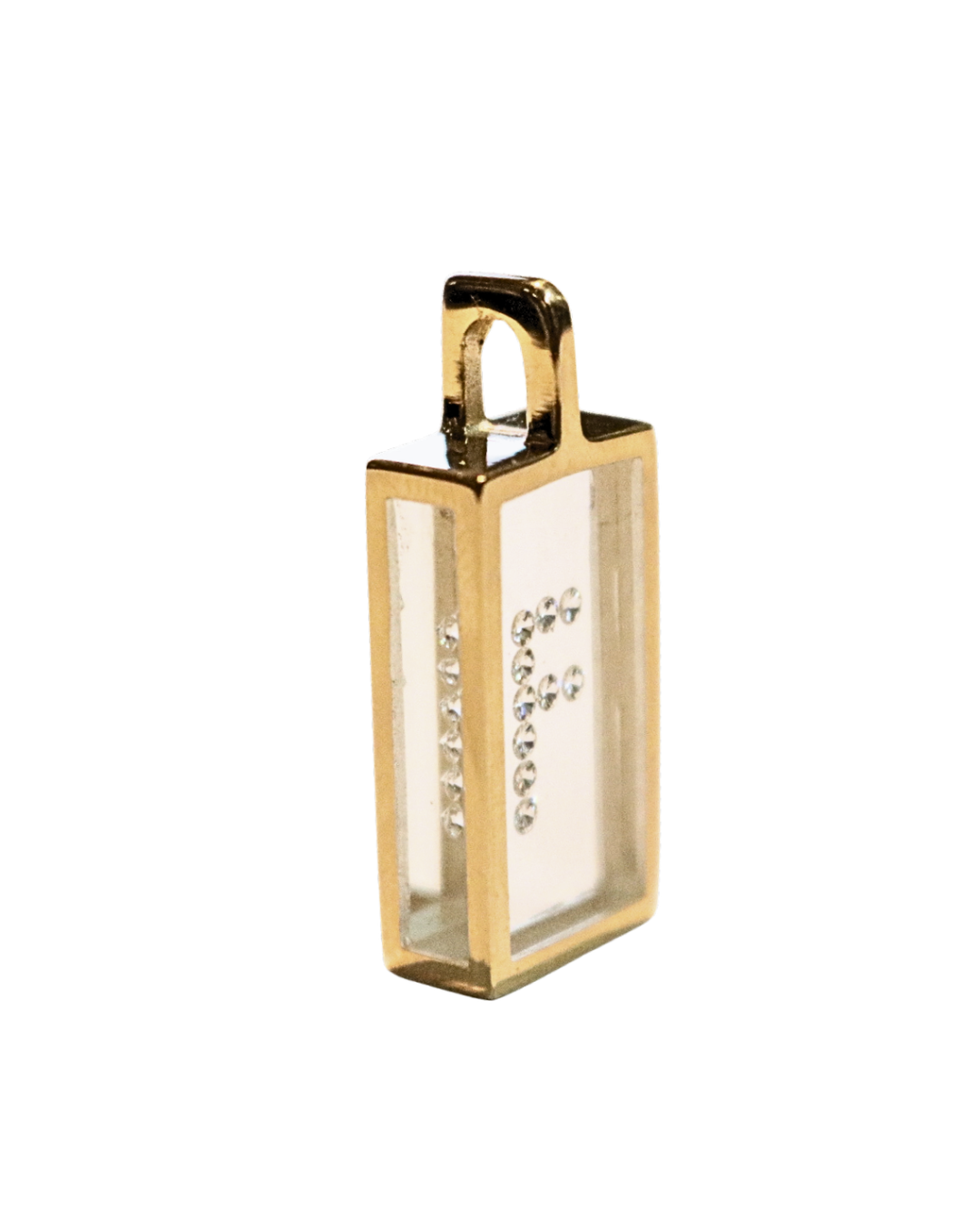 Incogem Floating Diamond Rectangle Pendant "F”