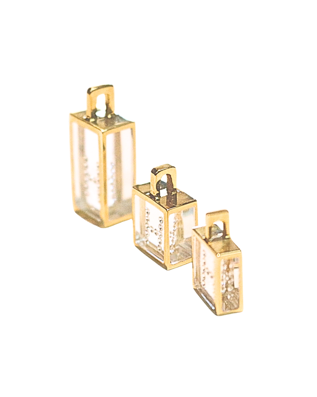 Incogem Floating Diamond Rectangle Pendant "H”