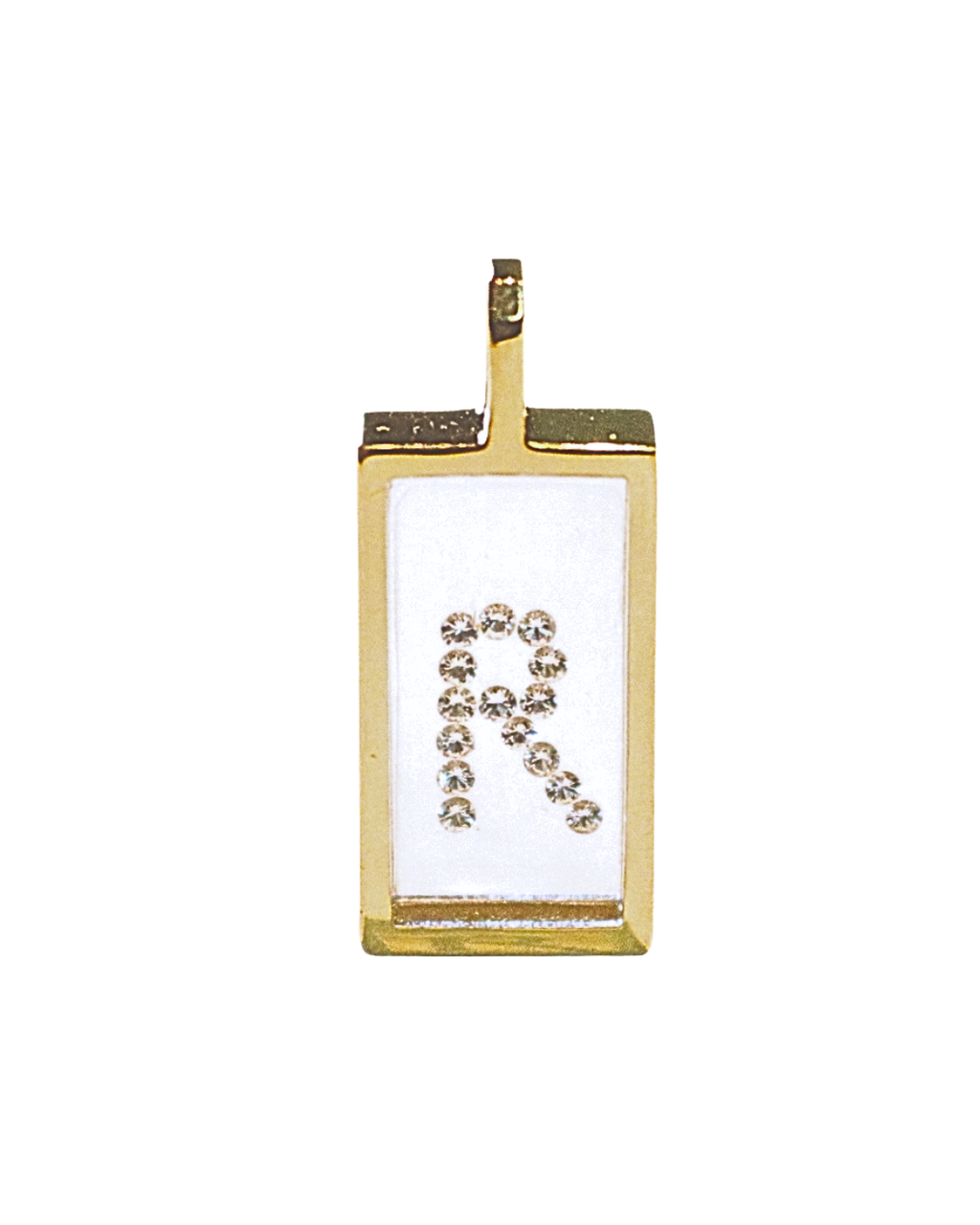 Incogem Floating Diamond Rectangle Pendant "R”