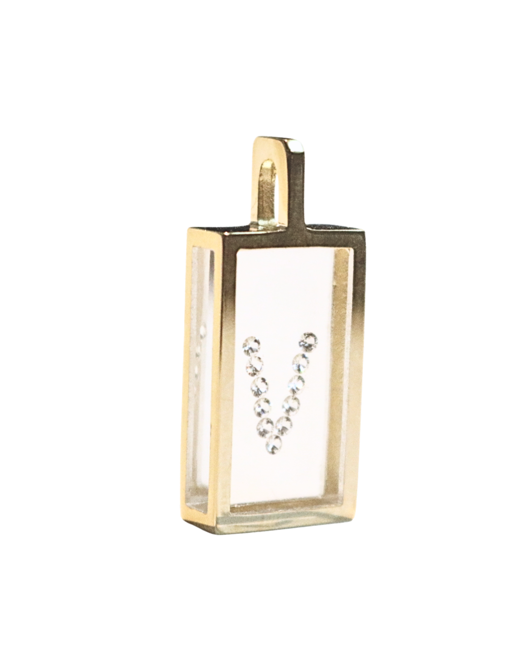 Incogem Floating Diamond Rectangle Pendant "V”