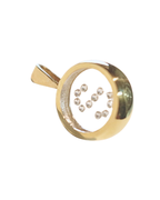 Incogem Floating Diamond Circle Pendant "S" Yellow Gold