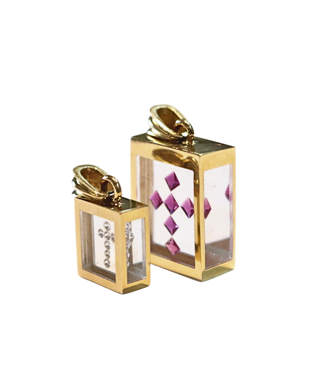 Incogem Floating Rubies Large Pendant "Cross"