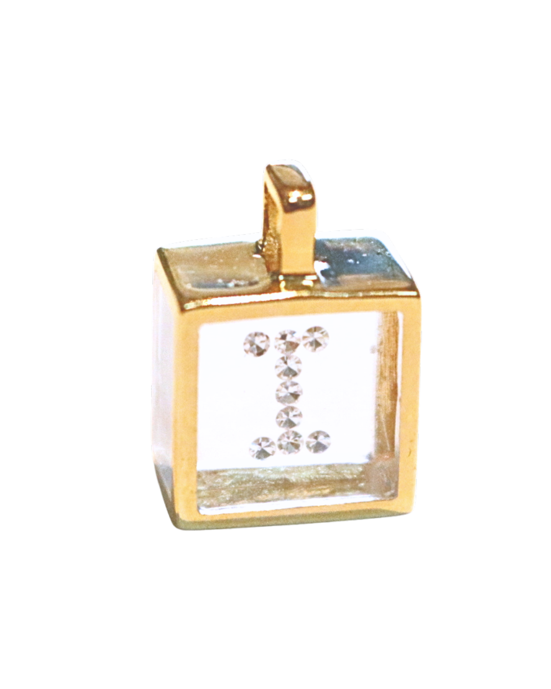 Incogem Floating Diamond Cube Pendant "I"