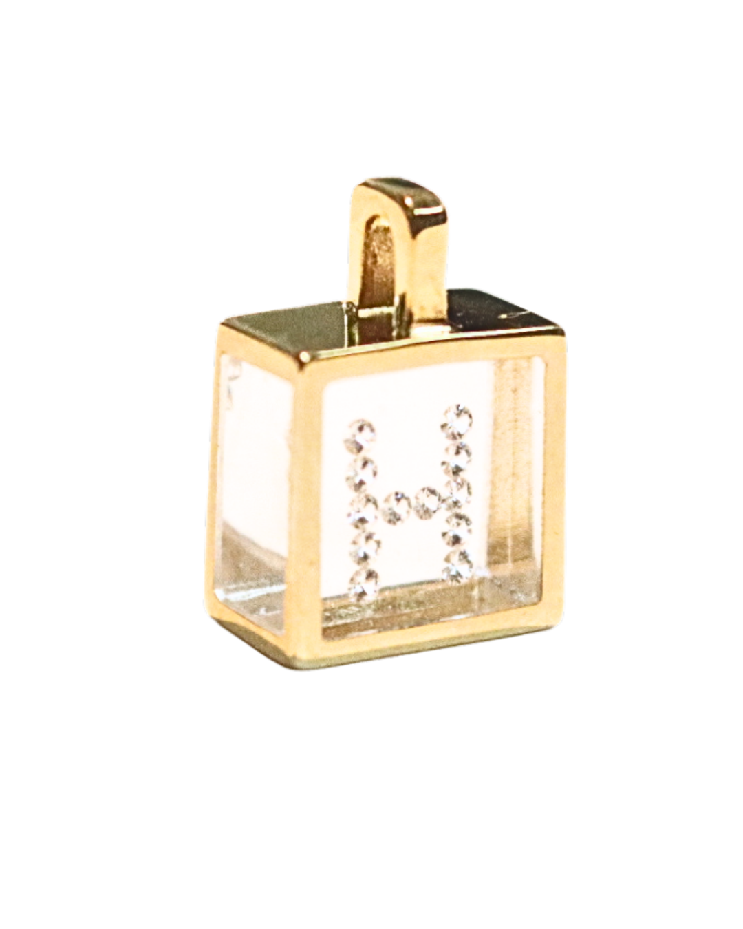 Incogem Floating Diamond Cube Pendant "H"