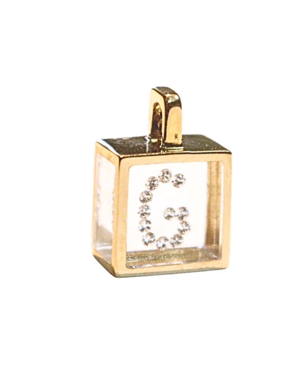 Incogem Floating Diamond Cube Pendant "G"