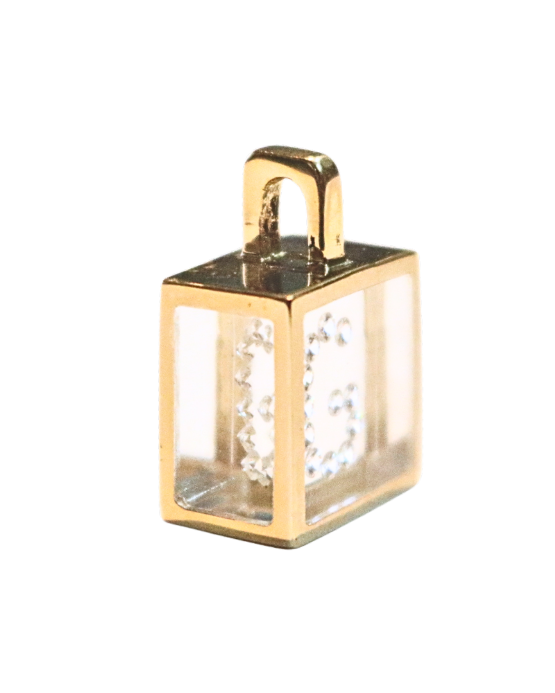 Incogem Floating Diamond Cube Pendant "G"