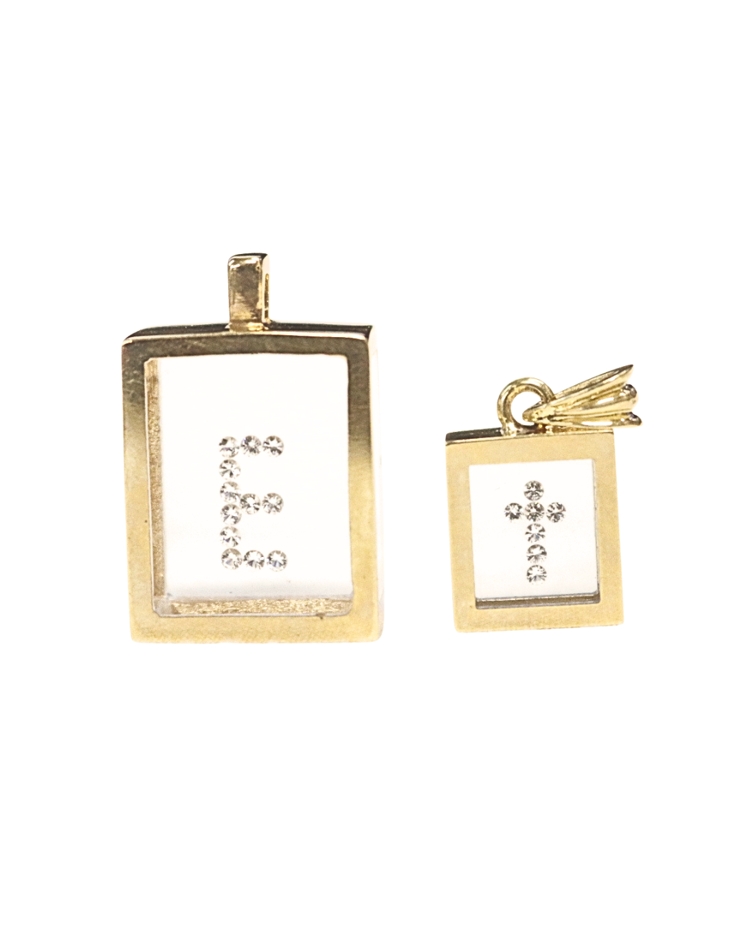 Incogem Floating Diamond Super Pendant "E" Yellow Gold
