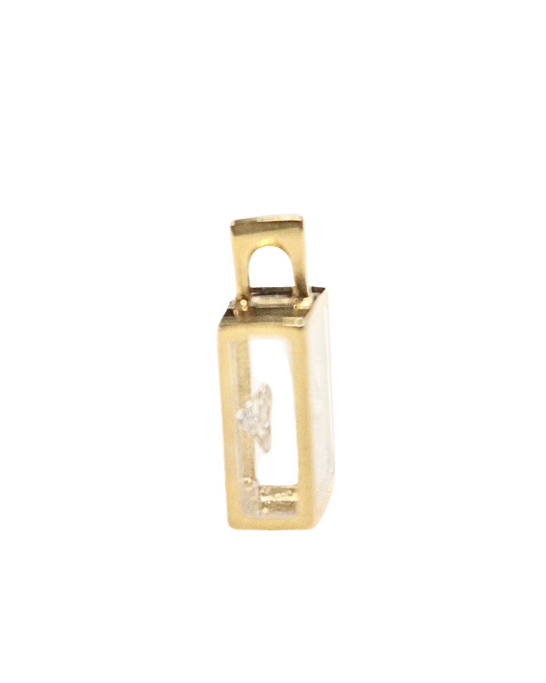 Incogem Floating Diamond Classic Pendant "Princess Cut" Yellow Gold