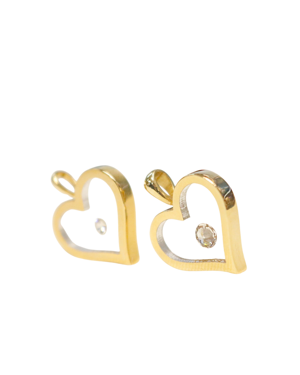 Incogem Floating Diamond "Heart" Pendant Yellow Gold 0.20 Carat Diamond