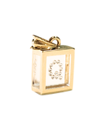 Incogem Floating Diamond Pendant "Q" Yellow Gold