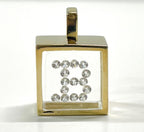 Incogem Floating Diamond Pendant "B" Yellow Gold