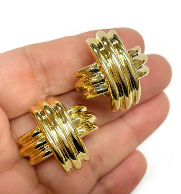 1st Dibs Tiffany & Co. Paloma Picasso Yellow Gold "X" Earrings