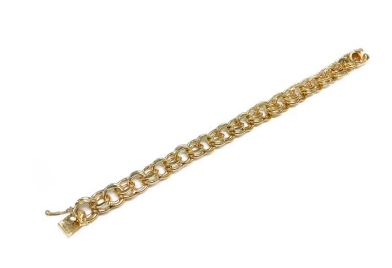 1st Dibs Vintage Double-Link Byzantine Bracelet in 14K Yellow Gold