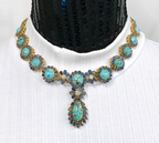 1st Dibs 18 Karat Turquoise Blue Sapphire Diamond Necklace