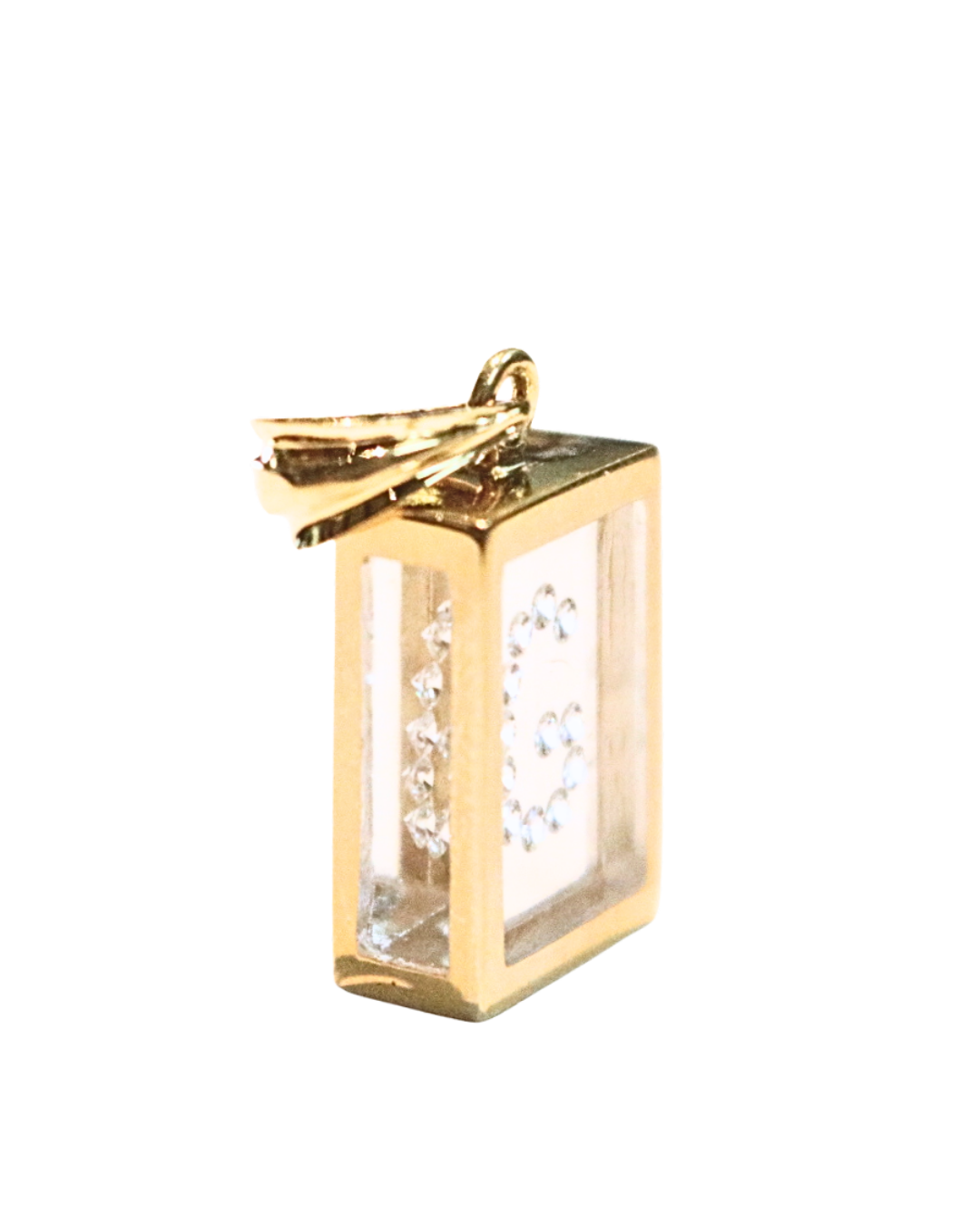 Incogem Floating Diamond Rectangle Pendant "G"