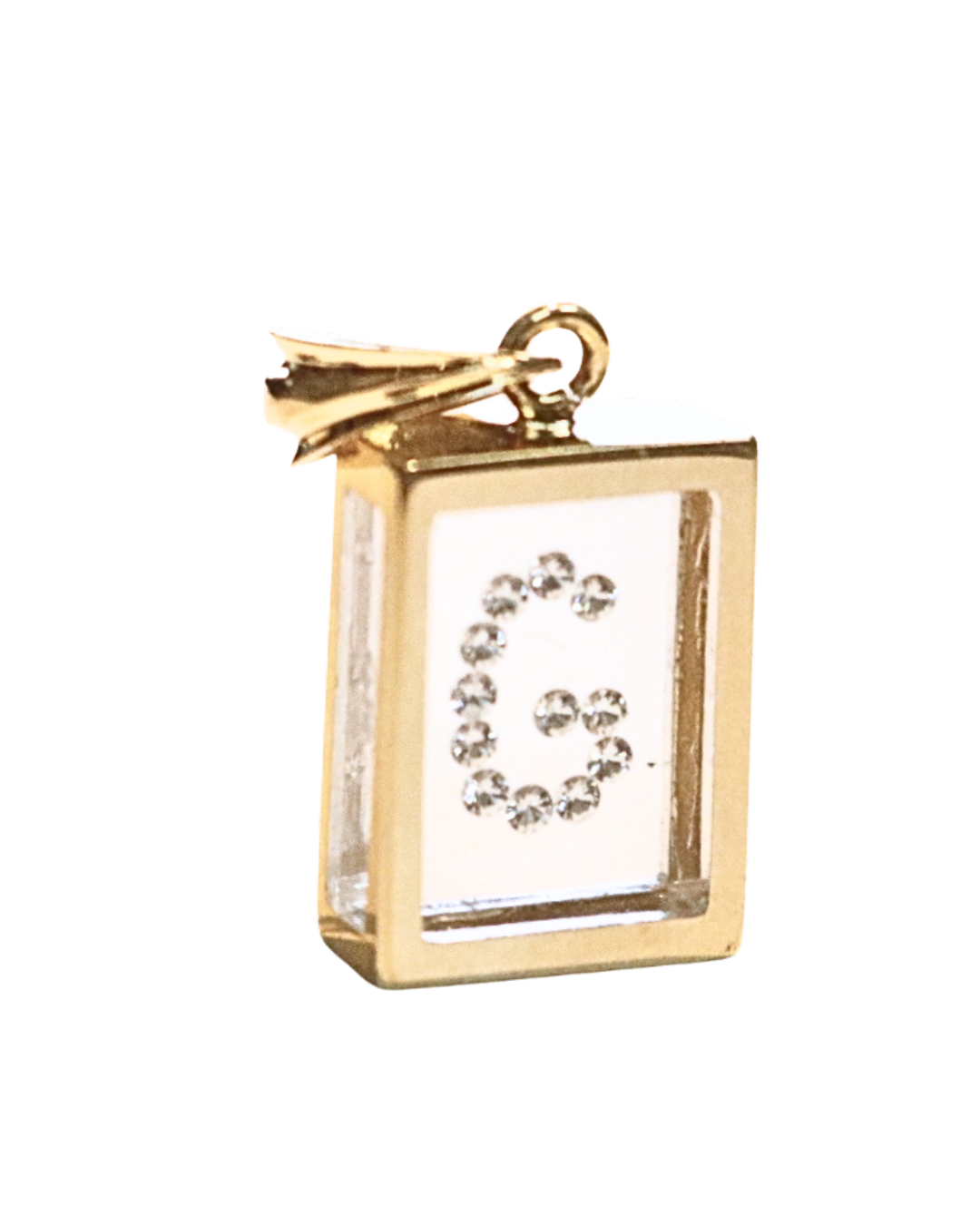 Incogem Floating Diamond Rectangle Pendant "G"