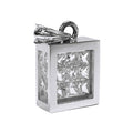 Incogem Floating Princess Cut Diamond Pendant "Pavé" White Gold
