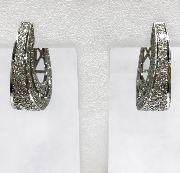 Diamond Hoop Earrings - Pavé Set 2.00cts