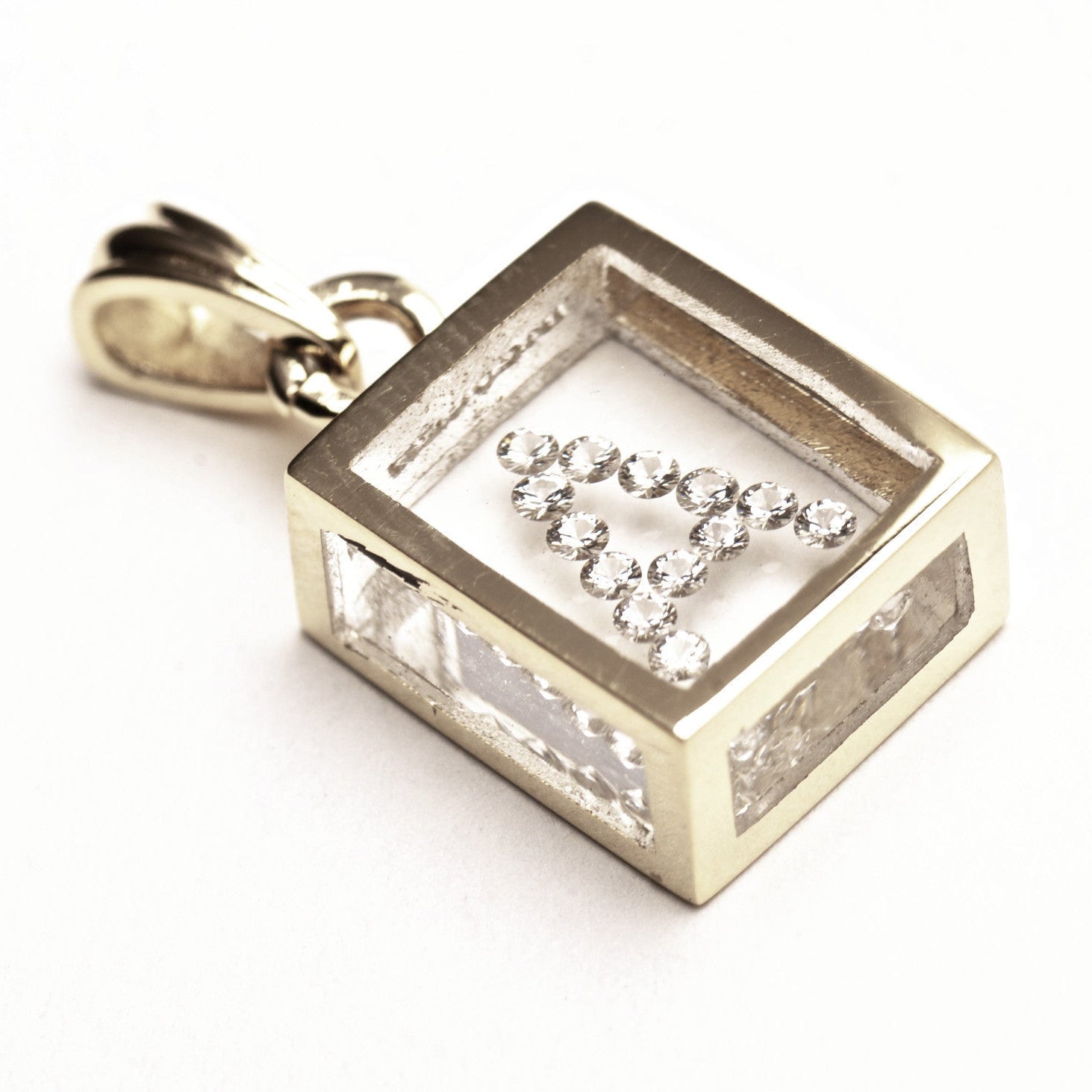 Incogem Floating Diamond Pendant "A" White Gold