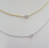 Pierced Diamond Necklace - Yellow or White 18K Gold