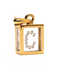 Incogem Floating Diamond Pendant "C" Yellow Gold