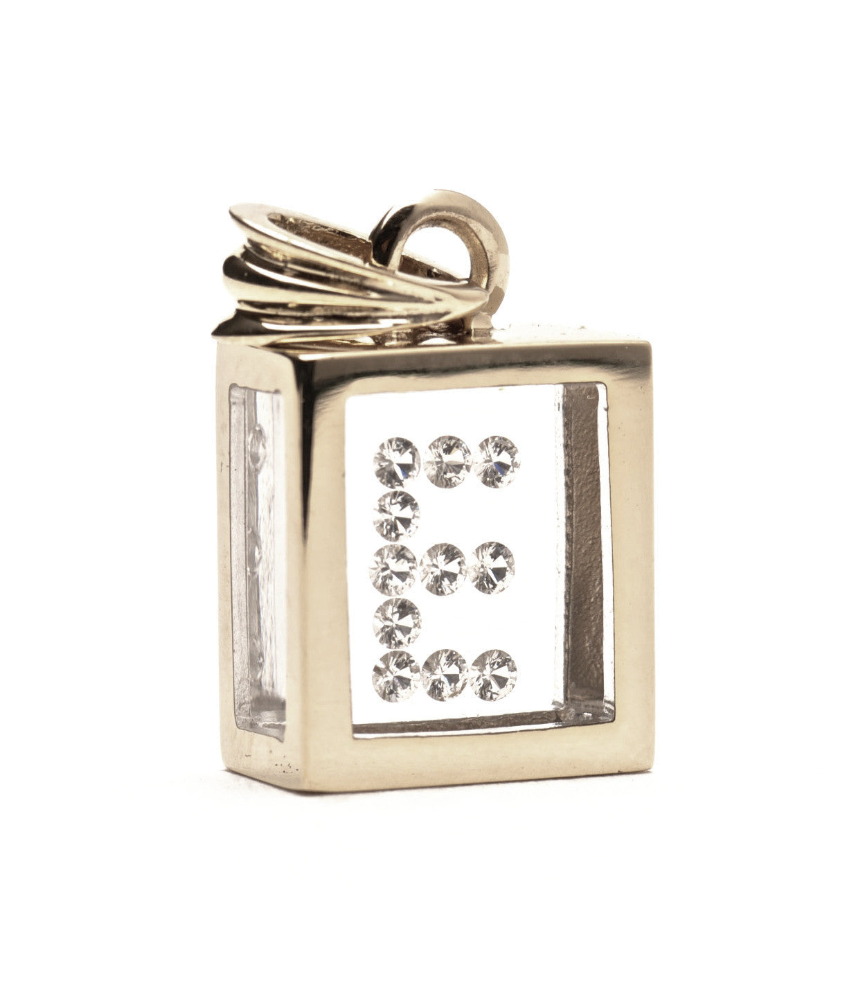 Incogem Floating Diamond Pendant "E" White Gold