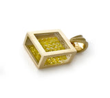 Floating Color Enhanced (HP/HT) Canary Diamond Pavé Pendant - 14k Yellow Gold