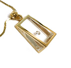 Incogem Floating Diamond "Pyramid" Pendant Yellow Gold