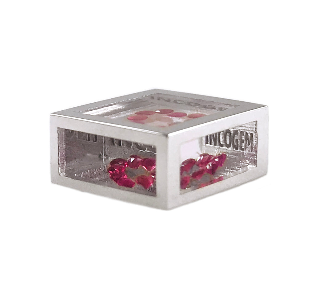 Incogem Floating Ruby Pendant "Heart" White Gold