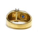 14 Karat Blue Sapphire Diamond Ring