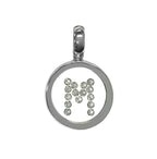 Incogem Floating Diamond Circle Pendant "M" White Gold
