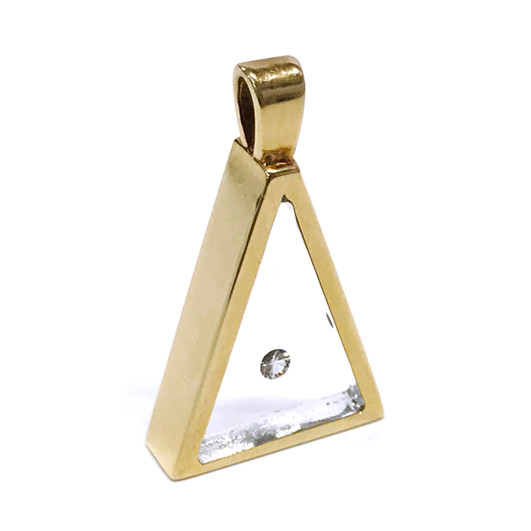 Incogem Floating Diamond "Triangle" Pendant Yellow Gold