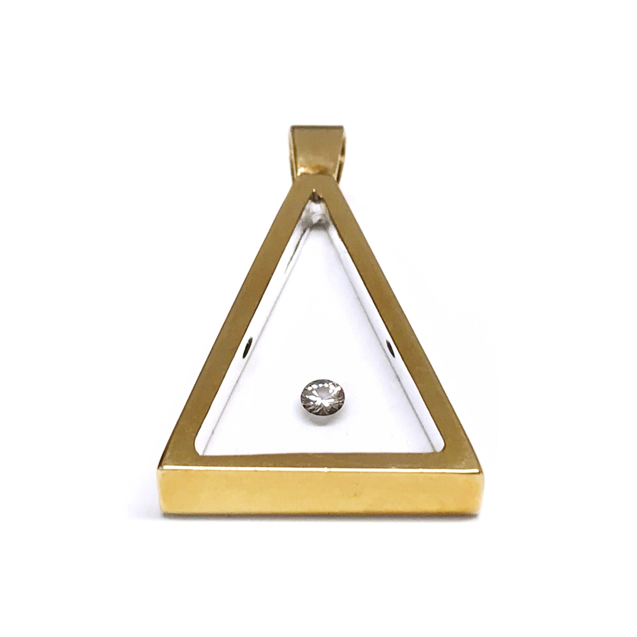 Incogem Floating Diamond "Triangle" Pendant Yellow Gold