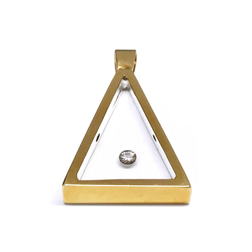 Incogem Floating Diamond "Triangle" Pendant Yellow Gold