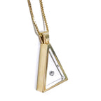 Incogem Floating Diamond "Triangle" Pendant Yellow Gold