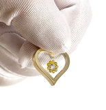 Floating Canary Diamond Heart-Shaped Pendant