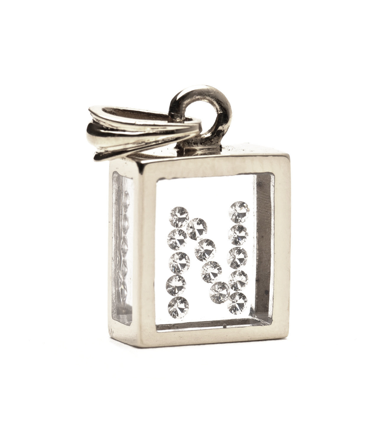 Incogem Floating Diamond Pendant "N" White Gold