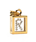 Incogem Floating Diamond Pendant "R" Yellow Gold