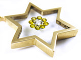 Floating Canary Diamond Star-Shaped Pendant